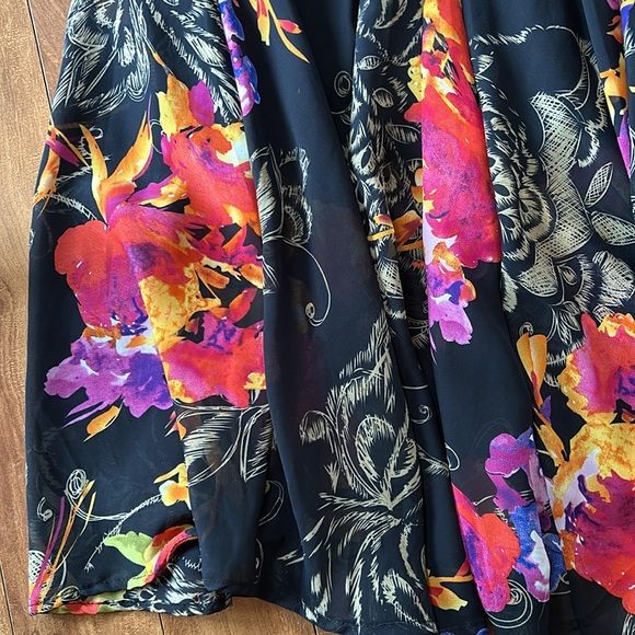 LAPIS💫Women's Black Floral Print Maxi Skirt - Picture 7 of 12